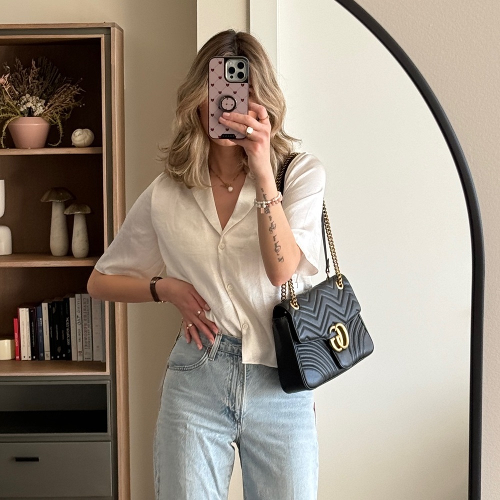 Wilfred pearly white satin blouse